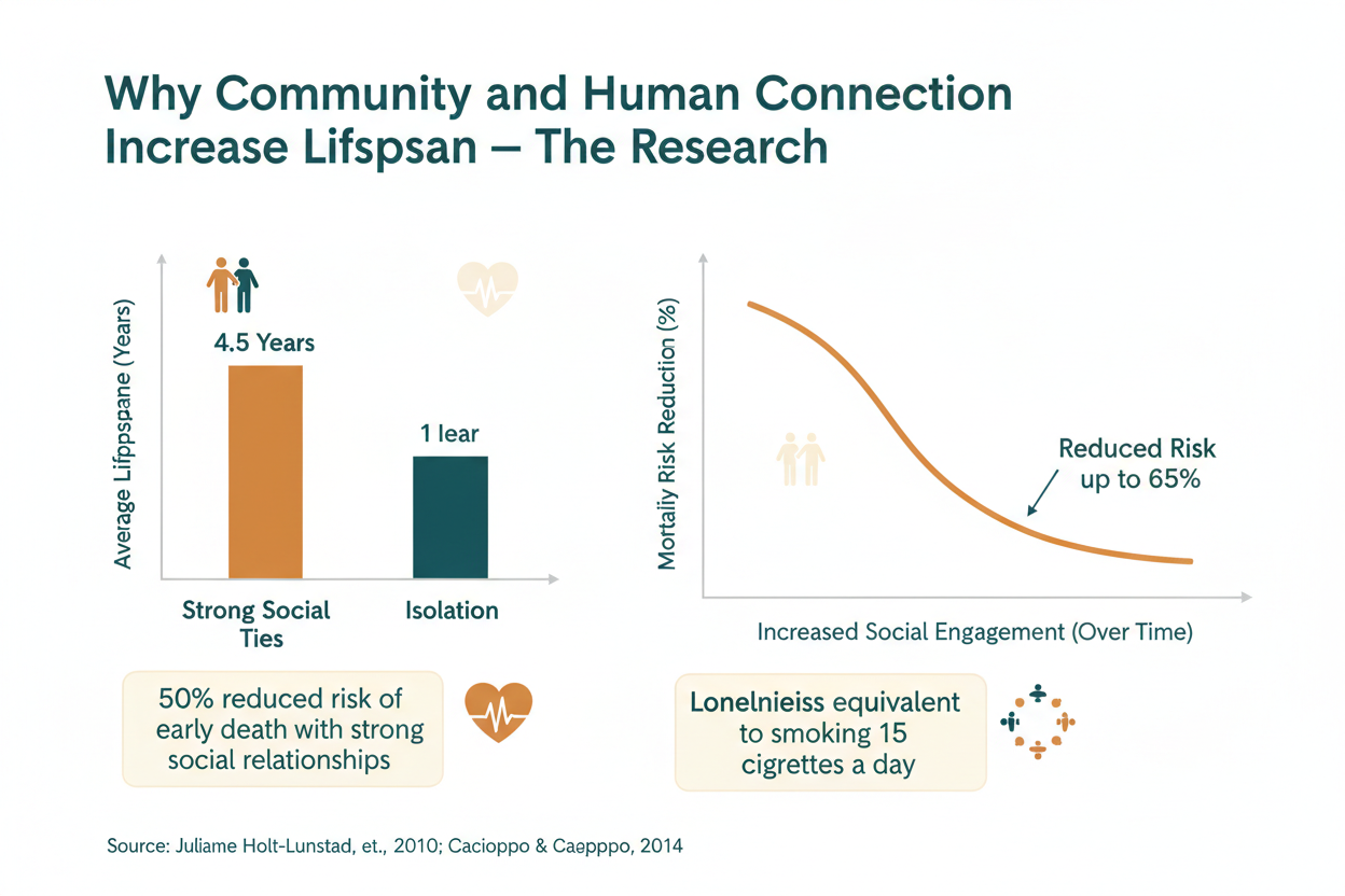 Why Community and Human Connection Increase Lifespan and The Research